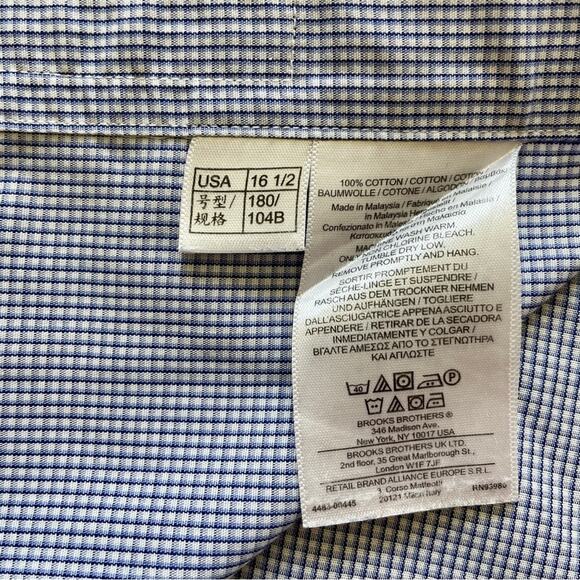 Brooks Brothers Blue and White Button Down Long Sleeve Dress Shirts 16.5 - 4/5 - Picture 8 of 16